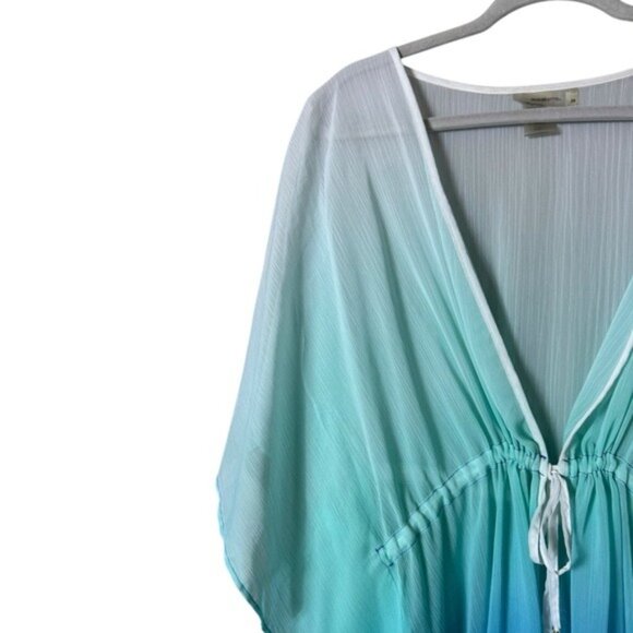 Rod Beattie Women Poncho Ruana Cover Up XXL Beach Coastal Festival Kimono - Picture 4 of 10